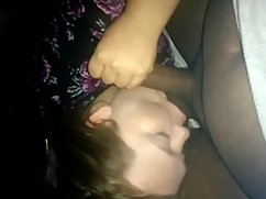 Wife white bitch sucking my big black cock while husband is home