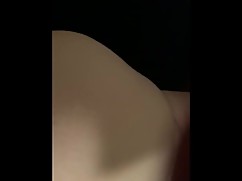 The red-haired, tattoos, bbw wife takes big black cock in the back with a view of the hairy ass