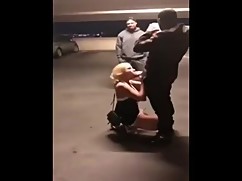 White wife sucks big black cock in public while cuckold husband record