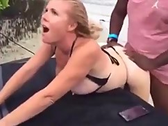 Hot slutty wife blows and always dick on the beach
